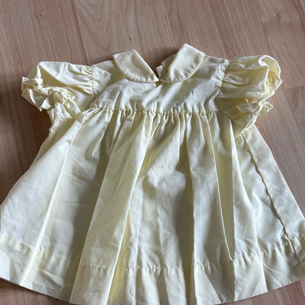 Yellow Baby Dress with Peter Pan Collar